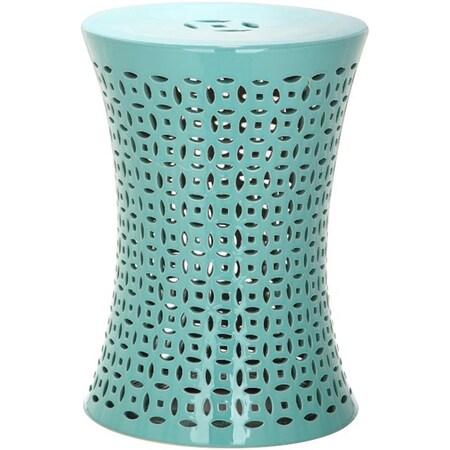 Safavieh Camilla Garden Stool- Aqua - 18 x 13 x 13 in. ACS4550C